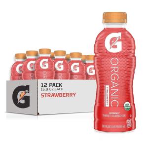 G Organic, 3 Flavor Variety Pack, Gatorade Sports Drink, Organic Hydration, USDA Certified Organic, 16.9 fl oz Bottles (Pack of 12)(Strawberry)