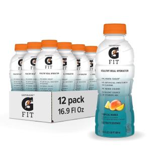 Gatorade Fit Electrolyte Beverage, Healthy Real Hydration, Tropical Mango, 16.9.oz Bottles (12 Pack)(Tropical Mango)