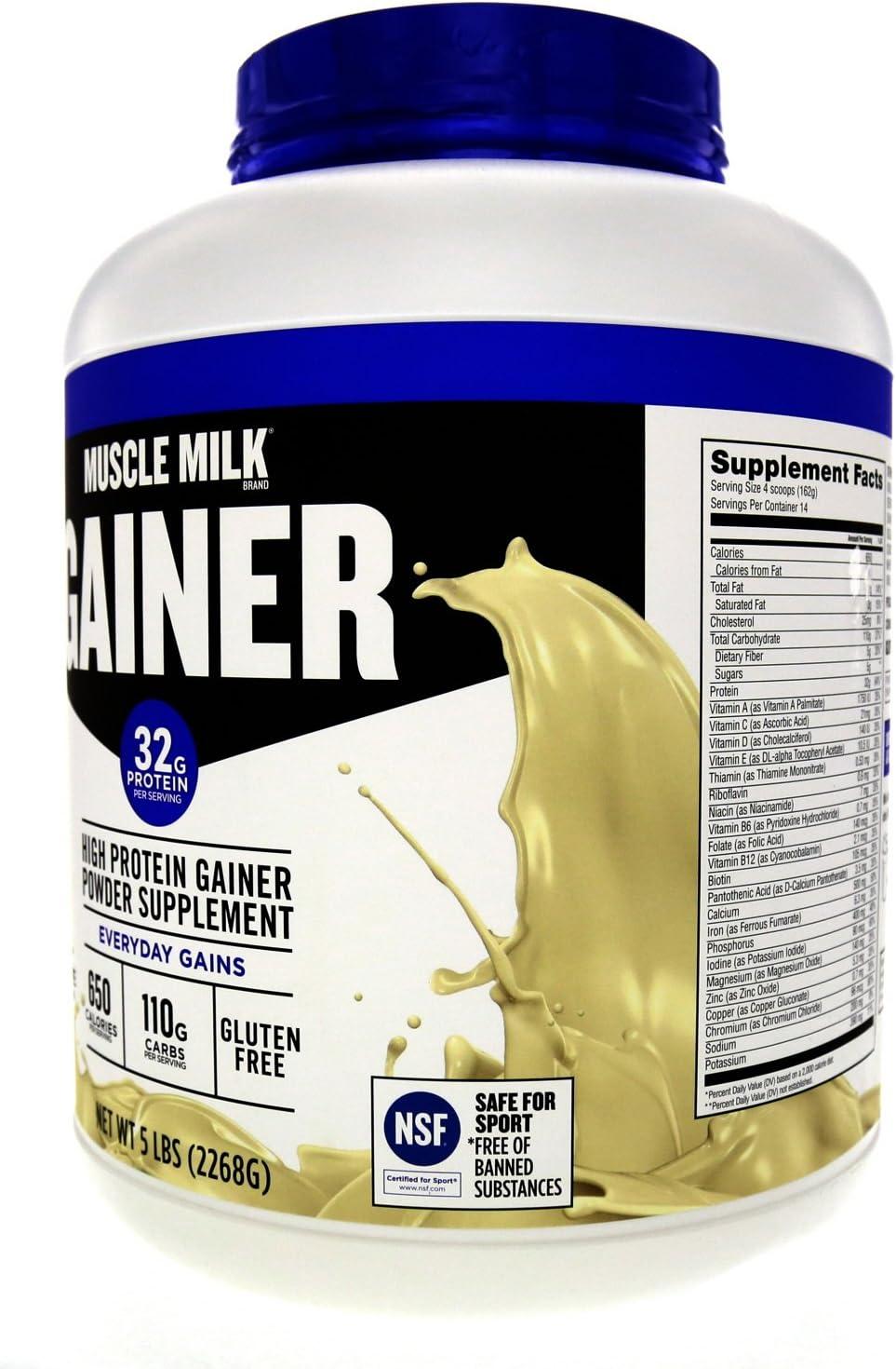 image:imageMuscle Milk Gainer Protein Powder Vanilla Creme 32g Protein 5 PoundPowder