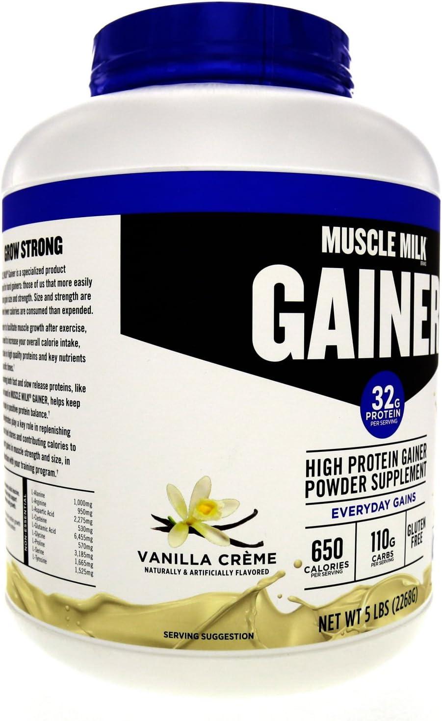 image:imageMuscle Milk Gainer Protein Powder Vanilla Creme 32g Protein 5 PoundPowder