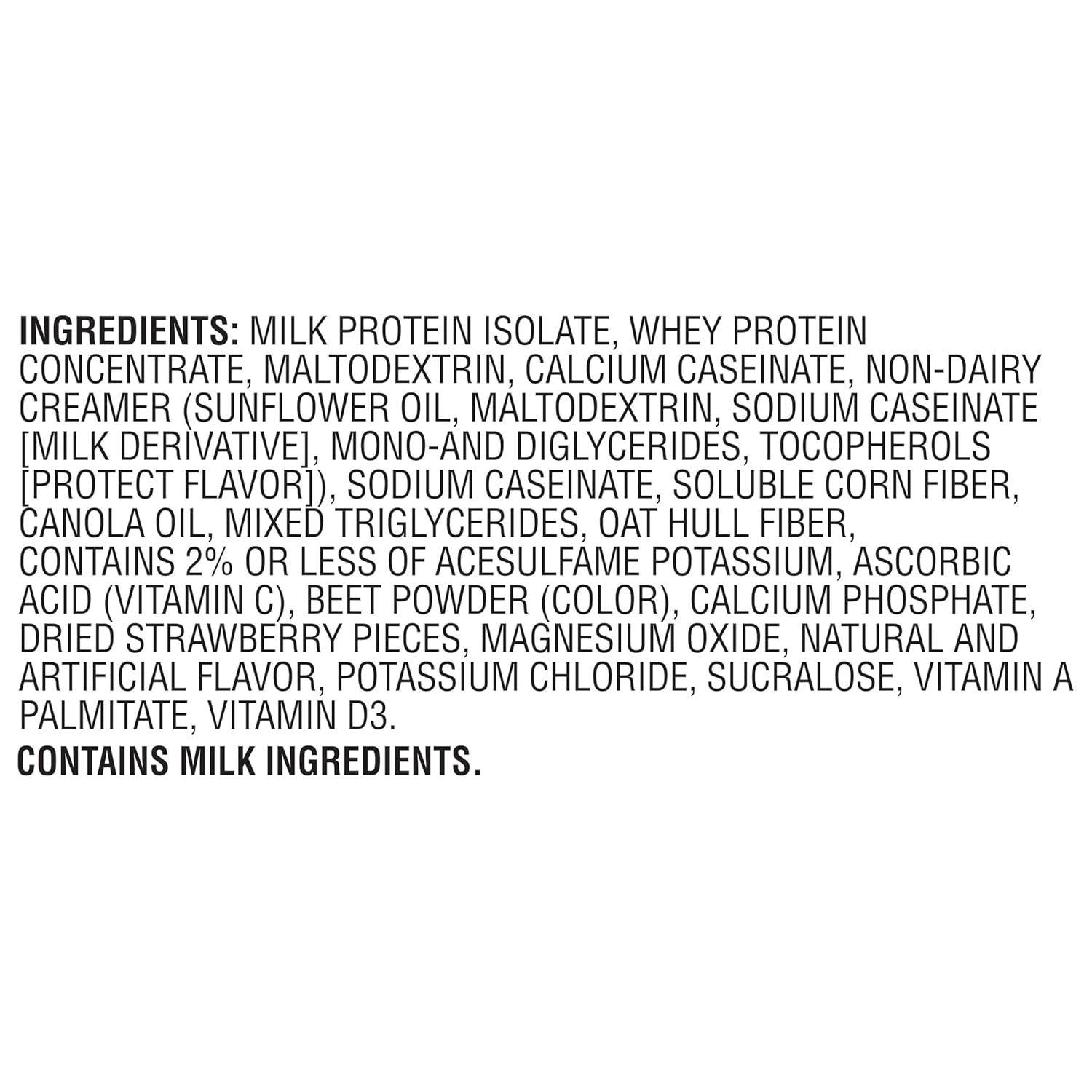 image:imageMuscle Milk Genuine Protein Powder Chocolate 193 Pounds 13 Servings 32g Protein 2g Sugar Calcium Vitamins A C amp D NSF Certified for Sport Energizing Snack Packaging May VaryStrawberry