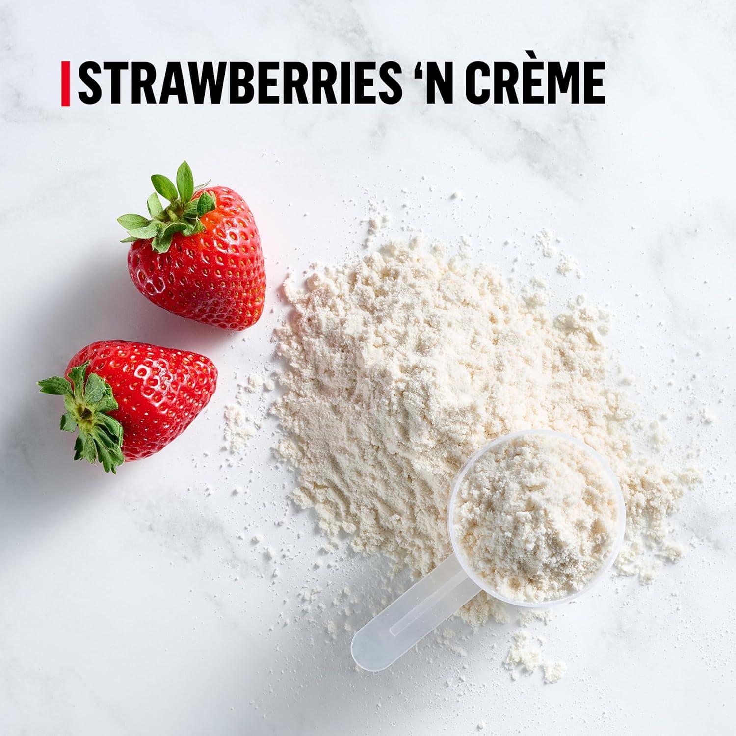 image:imageMuscle Milk Genuine Protein Powder Chocolate 193 Pounds 13 Servings 32g Protein 2g Sugar Calcium Vitamins A C amp D NSF Certified for Sport Energizing Snack Packaging May VaryStrawberry