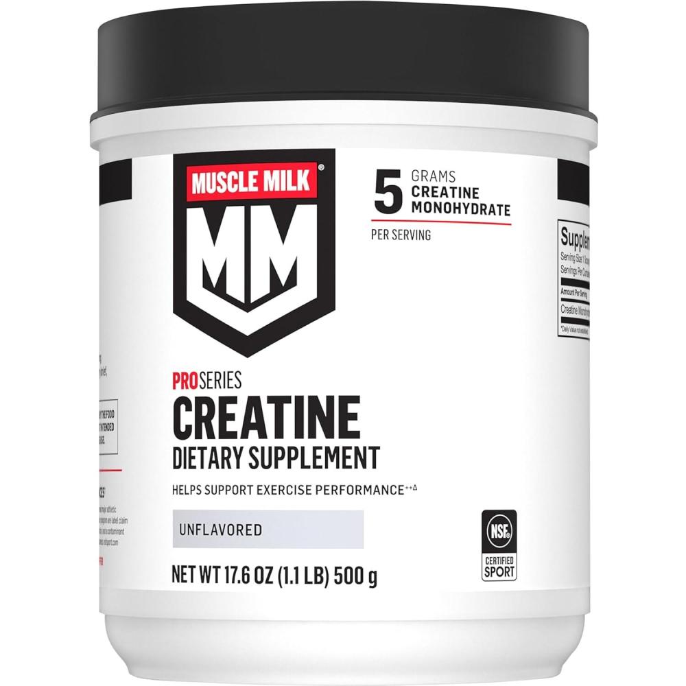 image:imageMuscle Milk Pro Series Creatine Powder Supplement Unflavored 11 Pound 100 Servings 5g Creatine Monohydrate NSF Certified for Sport Packaging May Vary