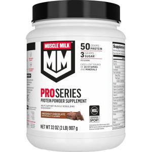 Muscle Milk Pro Series Protein Powder Supplement, Knockout Chocolate, 5 Pound, 28 Servings, 50g Protein, 3g Sugar, 20 Vitamins & Minerals, NSF Certified for Sport, Workout Recovery(Chocolate)