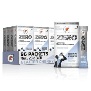 Gatorade Zero Sugar Electrolyte Powder Drink Mix, Glacier Freeze, (96 Servings), No Artificial Flavors, No Added Colors, Zero Sugar, Sports Drinks, Hydration, Electrolyte Drink(Glacier Cherry)