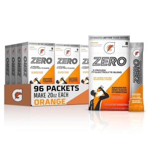 Gatorade Zero Sugar Electrolyte Powder Drink Mix, Glacier Freeze, (96 Servings), No Artificial Flavors, No Added Colors, Zero Sugar, Sports Drinks, Hydration, Electrolyte Drink(Orange)