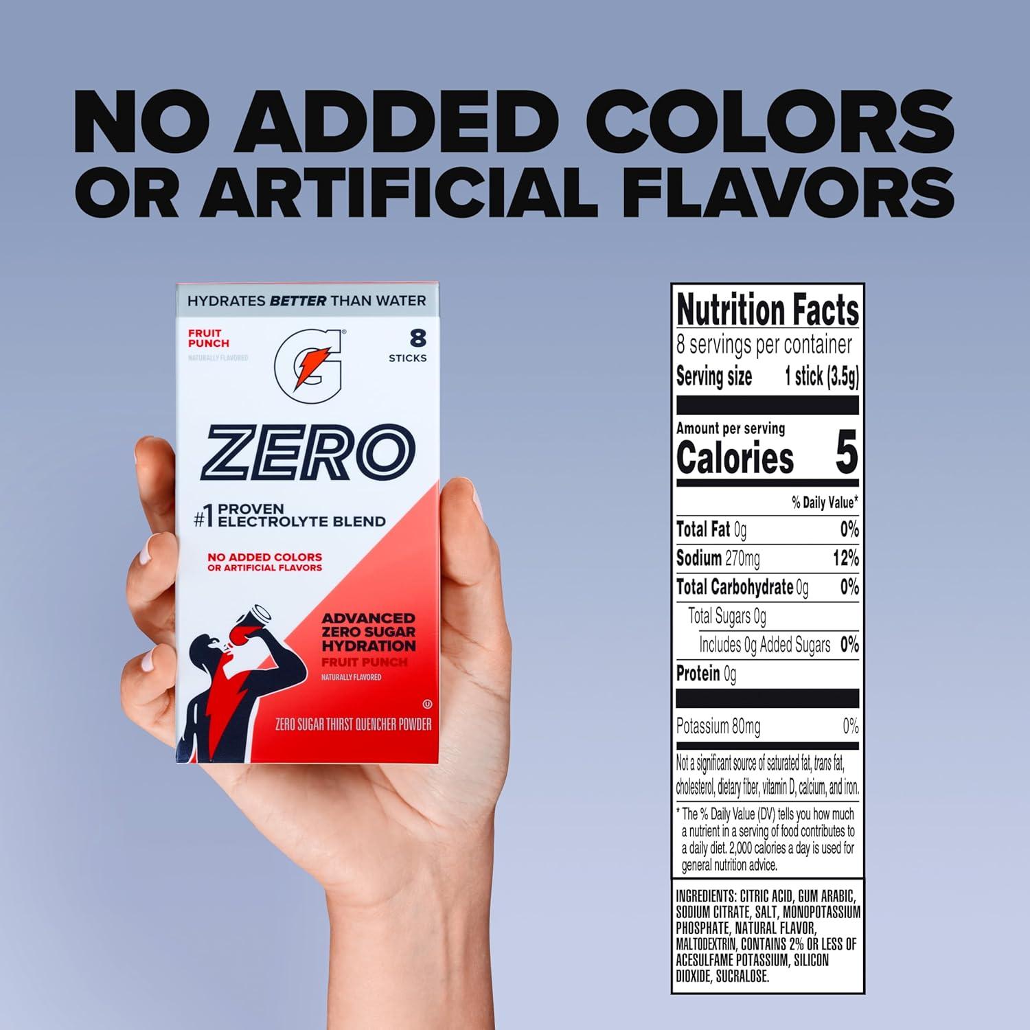 image:imageGatorade G Zero Powder Packets Frost Variety Pack Pack of 32Strawberry Ice