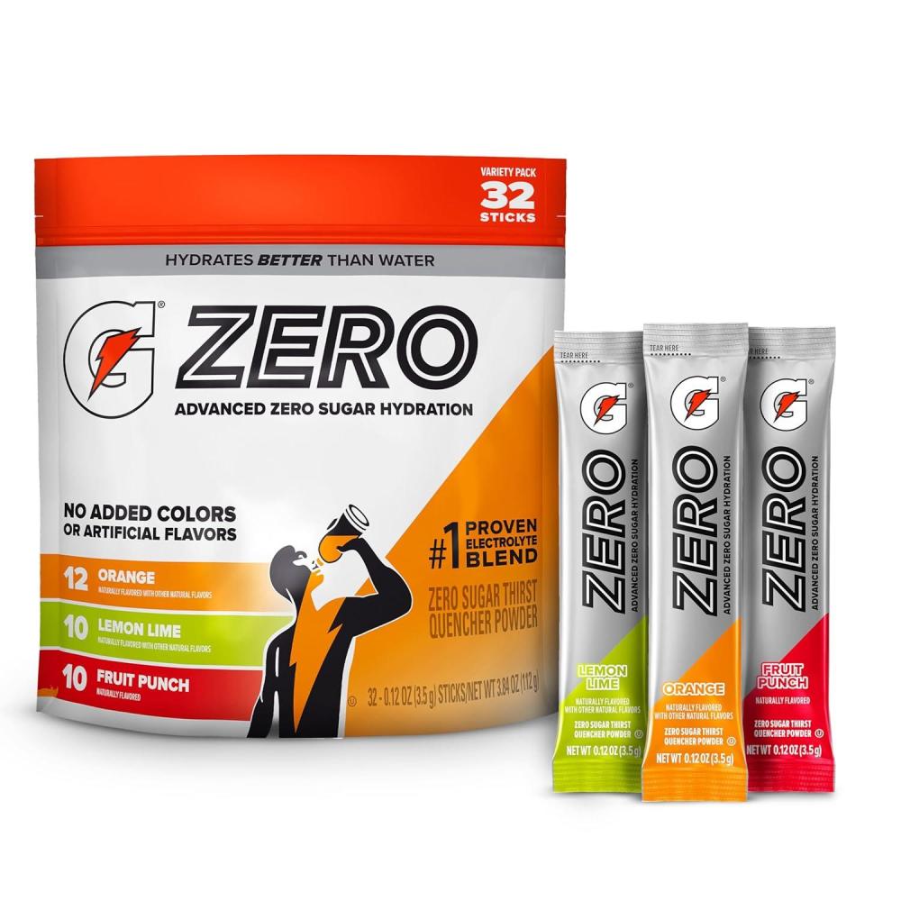 image:imageGatorade G Zero Powder Packets Frost Variety Pack Pack of 32Classic Variety