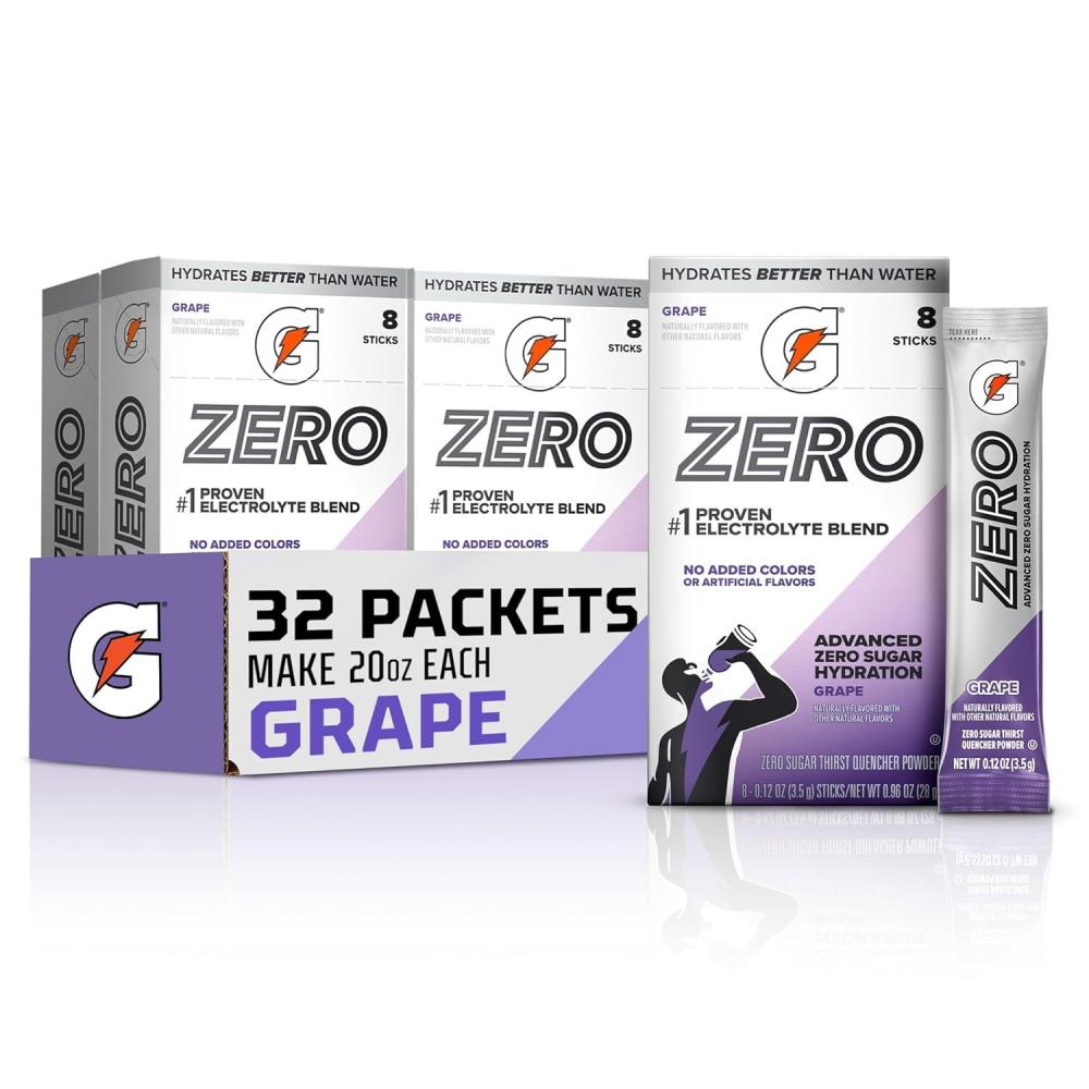 image:imageGatorade G Zero Powder Packets Frost Variety Pack Pack of 32Grape