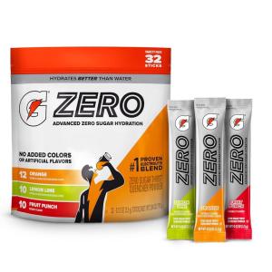 Gatorade G Zero Powder Packets, Frost Variety Pack (Pack of 32)(Classic Variety)