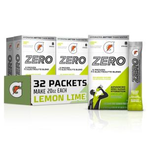Gatorade G Zero Powder Packets, Frost Variety Pack (Pack of 32)(Lemon Lime)