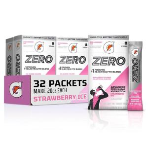 Gatorade G Zero Powder Packets, Frost Variety Pack (Pack of 32)(Strawberry Ice)