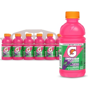 Gatorade Lower Sugar Electrolyte Sports Drink, Lemonade, 12 fl oz Bottles, (12 Pack), 75% Less Sugar, No Artificial Flavors, No Artificial Sweeteners, No Artificial Colors, Hydration(Rain Berry)
