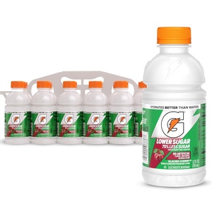 Gatorade Lower Sugar Electrolyte Sports Drink, Lemonade, 12 fl oz Bottles, (12 Pack), 75% Less Sugar, No Artificial Flavors, No Artificial Sweeteners, No Artificial Colors, Hydration(Glacier Cherry)