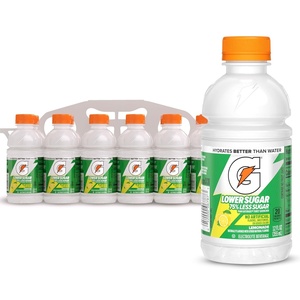 Gatorade Lower Sugar Electrolyte Sports Drink, Lemonade, 12 fl oz Bottles, (12 Pack), 75% Less Sugar, No Artificial Flavors, No Artificial Sweeteners, No Artificial Colors, Hydration(Lemonade)